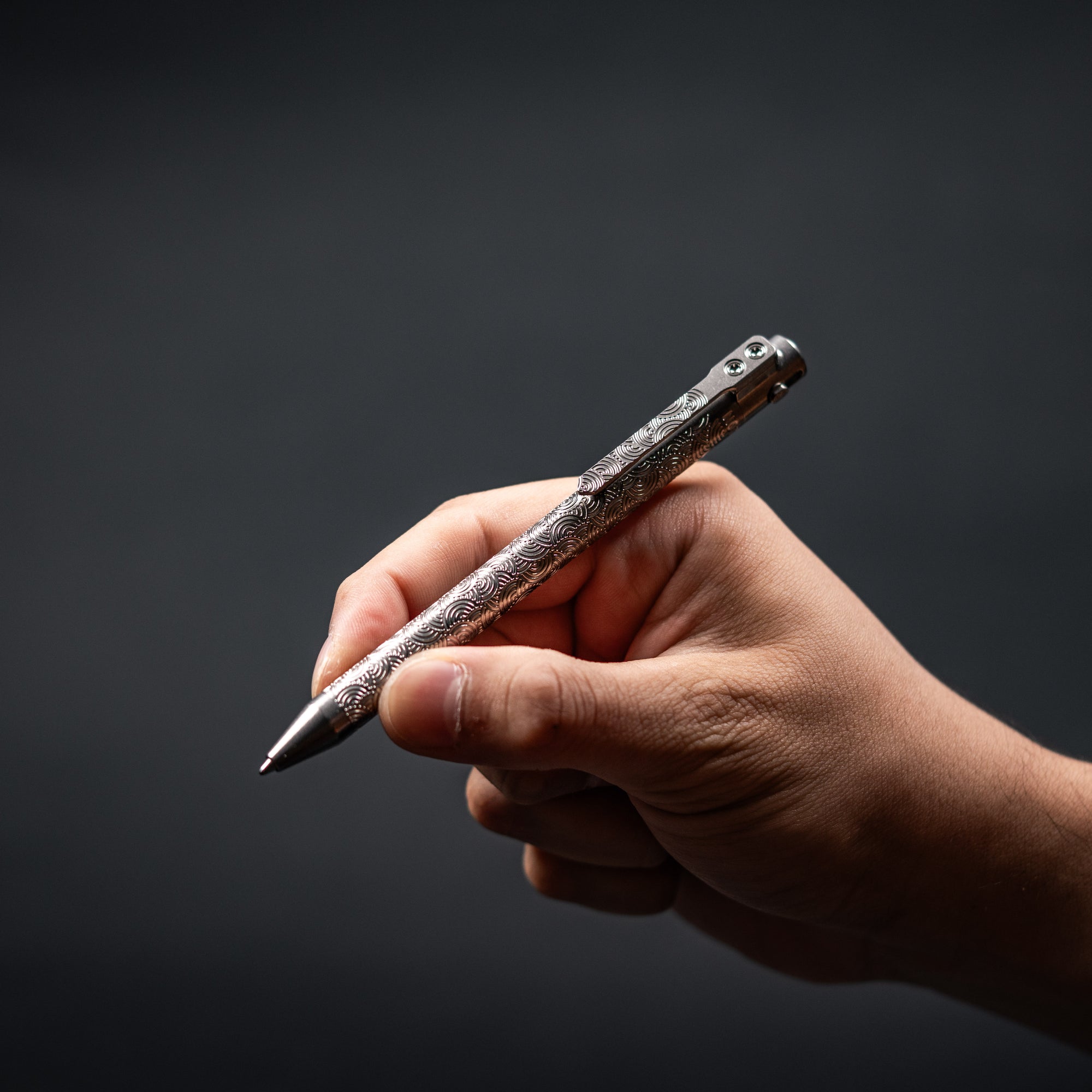 Nottingham Tactical x URBAN TB360™ Pen - Tumbled Ti Chaos Seigaiha™ w/ Milled Chaos Seigaiha™ Clip
