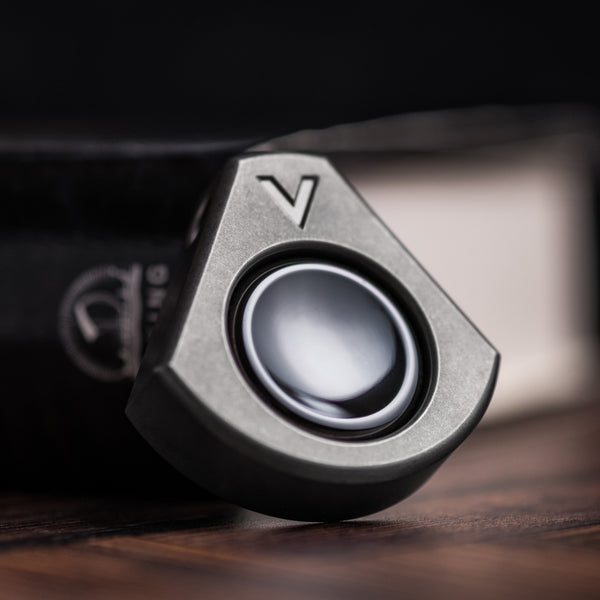 EDC-V Odin's Eye - Aged Titanium w/ Glass Zirc Button