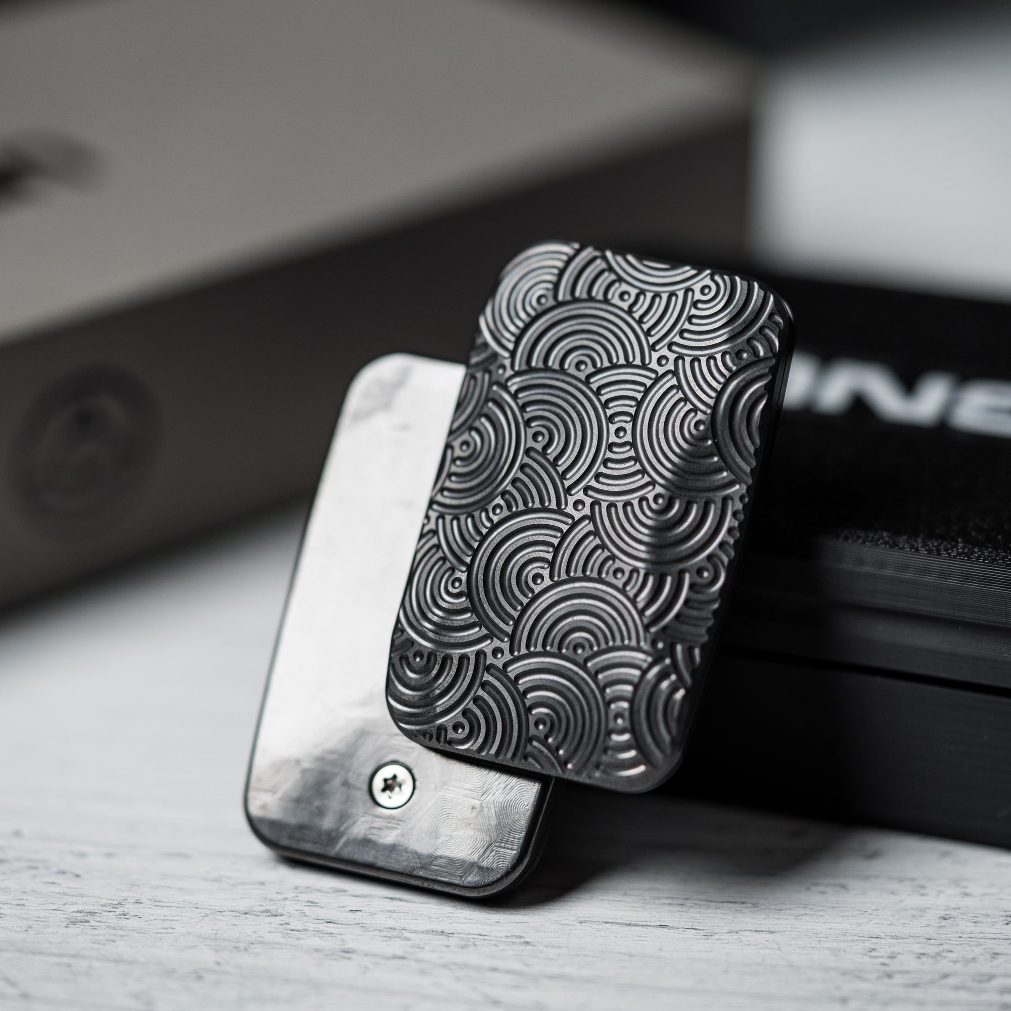 Drop Date (09/09): Magnus x URBAN Squashed Toad Fidget Slider - Blackout Zirconium w/ Chaos Seigaiha™ & Zirc X-Plate