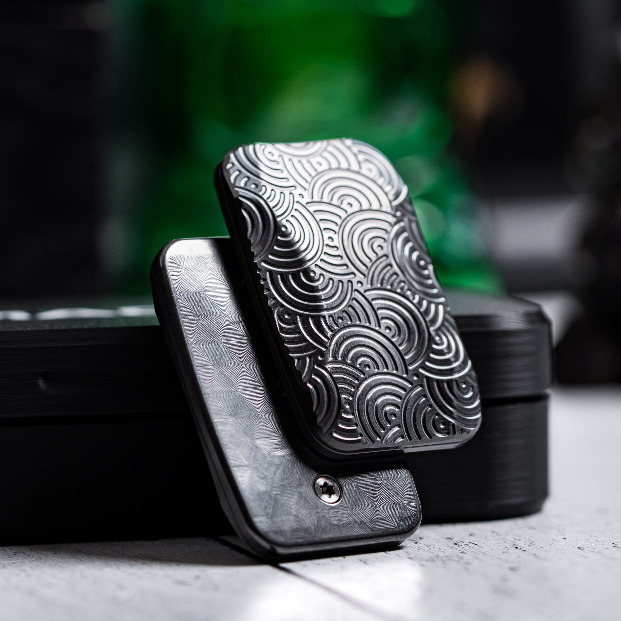 Drop Date (04/29): Magnus x URBAN Squashed Toad Fidget Slider - Blackout Zirconium w/ Chaos Seigaiha™ & Zirc X-Plate