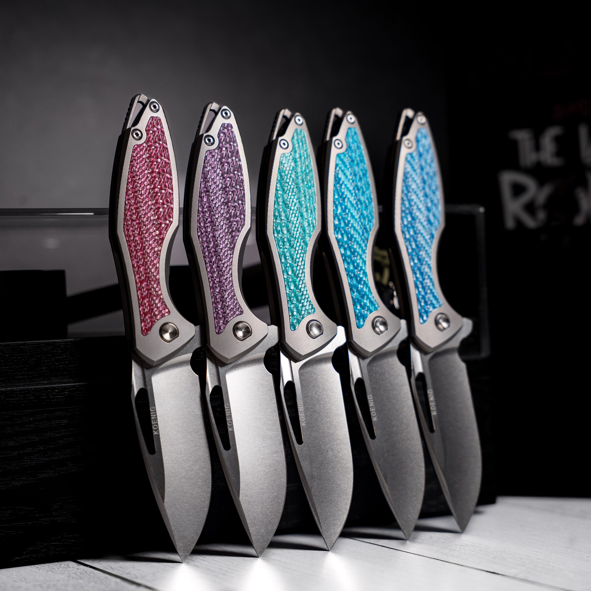 Drop Date (07/01): Koenig Arius Flipper - Brightwashed w/ Polished Flats M398 & Titanium w/ Twill Inlay