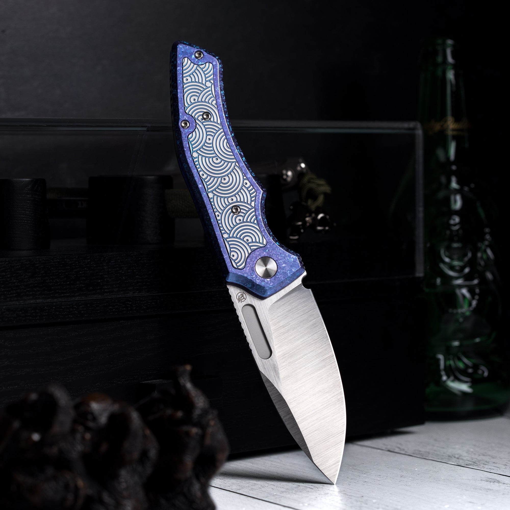 Drop Date (08/12): Griffin Co x URBAN Scout F3.5 Folder - Belt Satin Magnacut & Blurple Crystal Titanium w/ Satin Chaos Seigaiha™