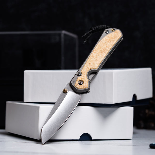 Drop Date (09/02): Chris Reeve Large Sebenza 31 - Insingo Magnacut & Glass Blasted Titanium w/ Box Elder Inlay