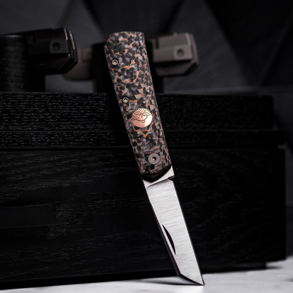 Urban EDC Straighthawk - Snakeskin Fat Carbon Copper w/ Satin Magnacut