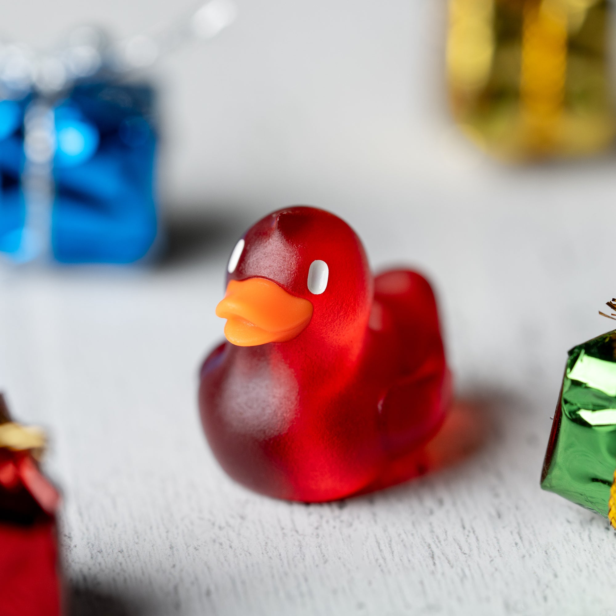 Drop Date (12/10): Lucky Duck Lanyard Bead - Santa Red