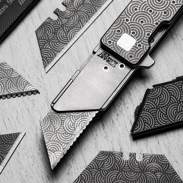 Exceed Designs x Urban EDC Black Chaos Seigaiha Utility Blades