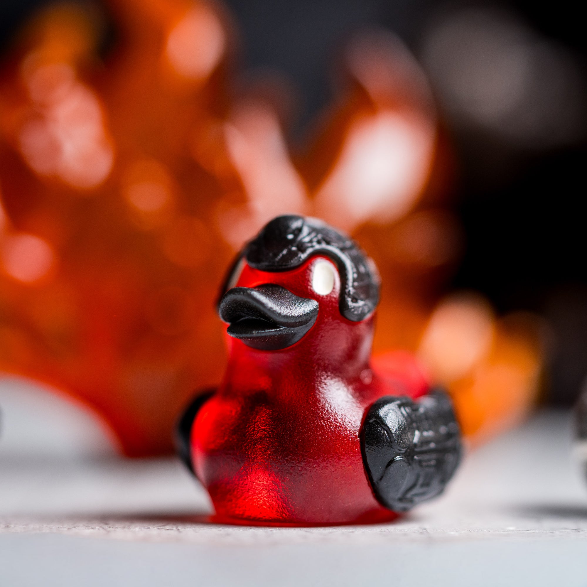 Drop Date (08/12): Lucky Duck Lanyard Bead - Electronic Lava (Grid Edition)