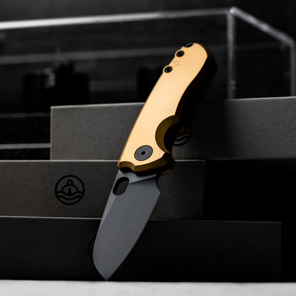 Drop Date (09/02): URBAN Jib - Blackwashed Vanax & Bead Blasted Brass Linerlock
