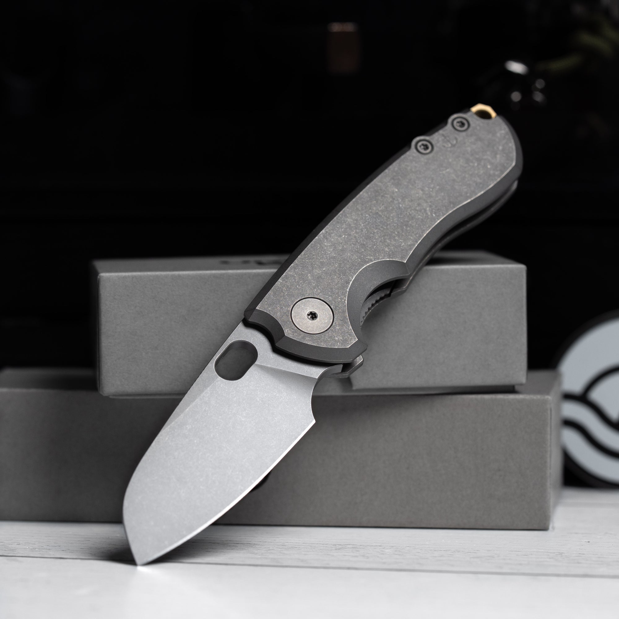 Drop Date (08/19): URBAN Jib - Darkwashed Vanax & Darkwashed Titanium Linerlock w/ Bronze Backspacer