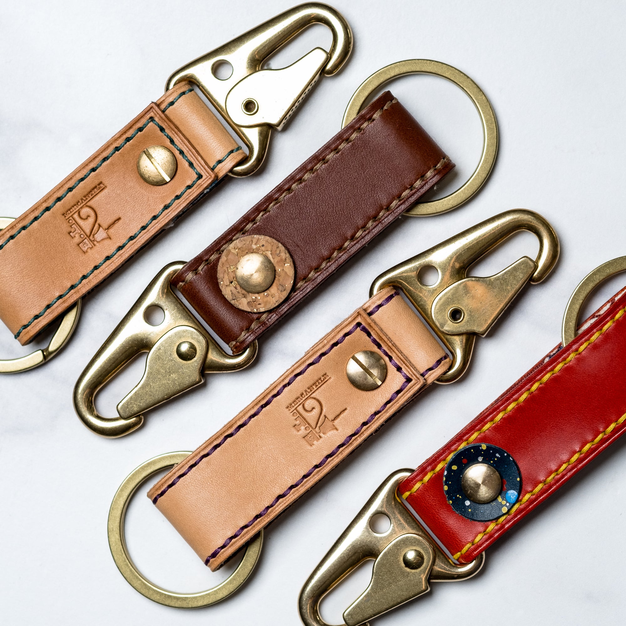 EL Mercantile Luxury Leather & Solid Brass Key Chain (Custom)