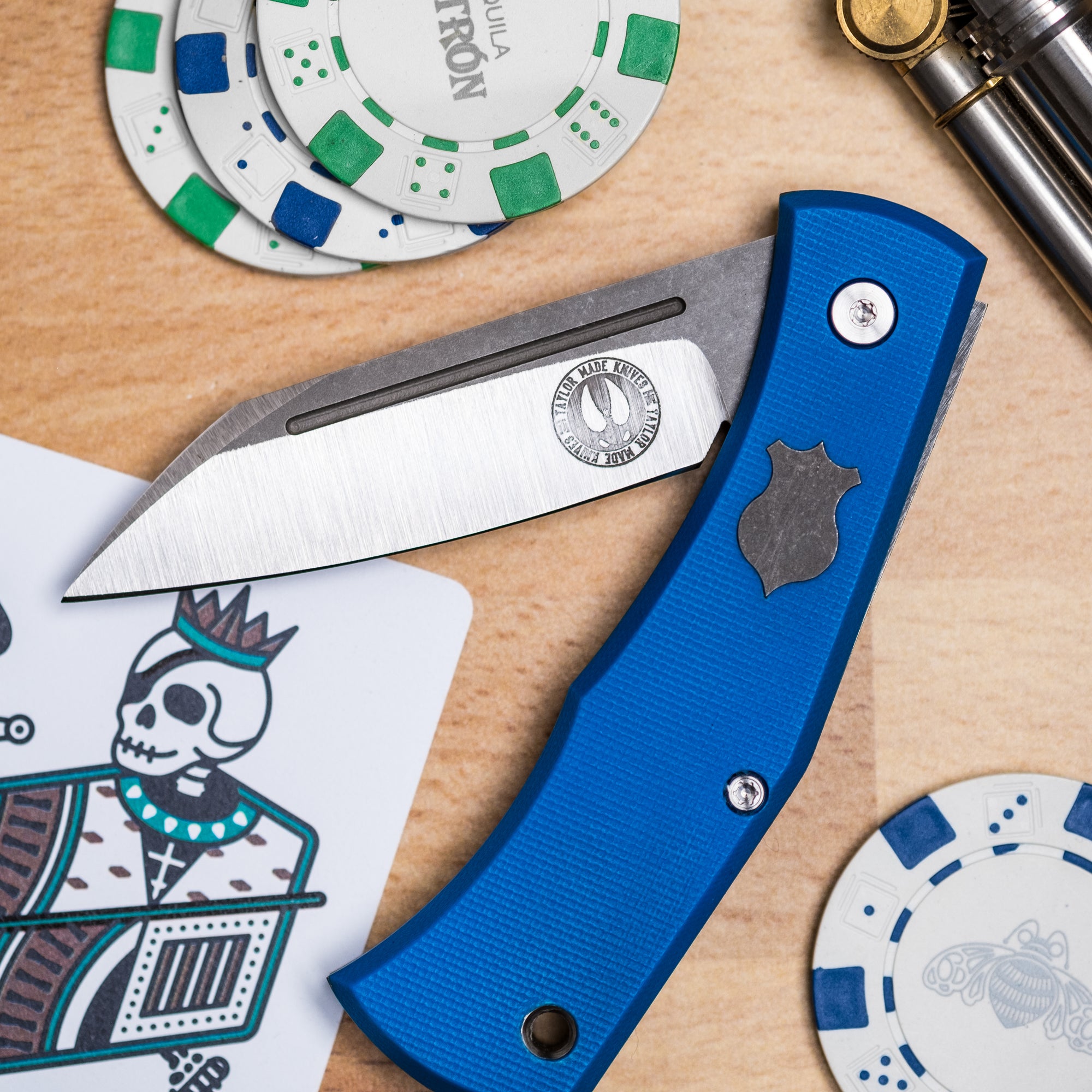 Taylor Made Cochise Slipjoint - Textured Blue G10 (Custom)