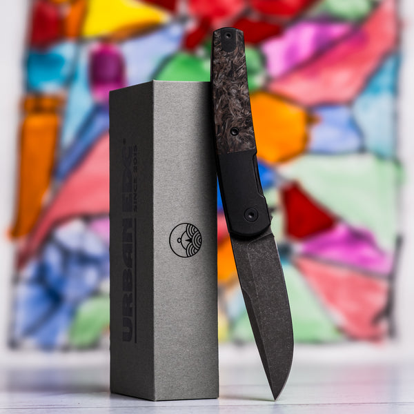 Pre-Order: Urban EDC Finback - Fat Carbon Dark Matter Copper w/ Acid Etched Magnacut