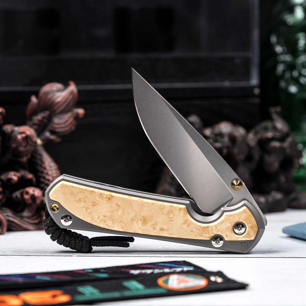 Drop Date (10/07): Chris Reeve Large Sebenza 31 - Drop Point Magnacut & Glass Blasted Titanium w/ Box Elder Inlay
