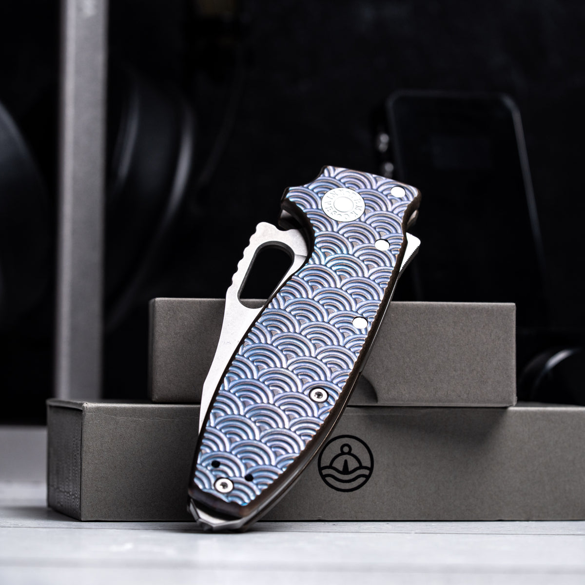 Drop Date (11/04): Demko x URBAN Shark-A-Tac - Stonewashed Magnacut & Blue Titanium Seigaiha (Custom)