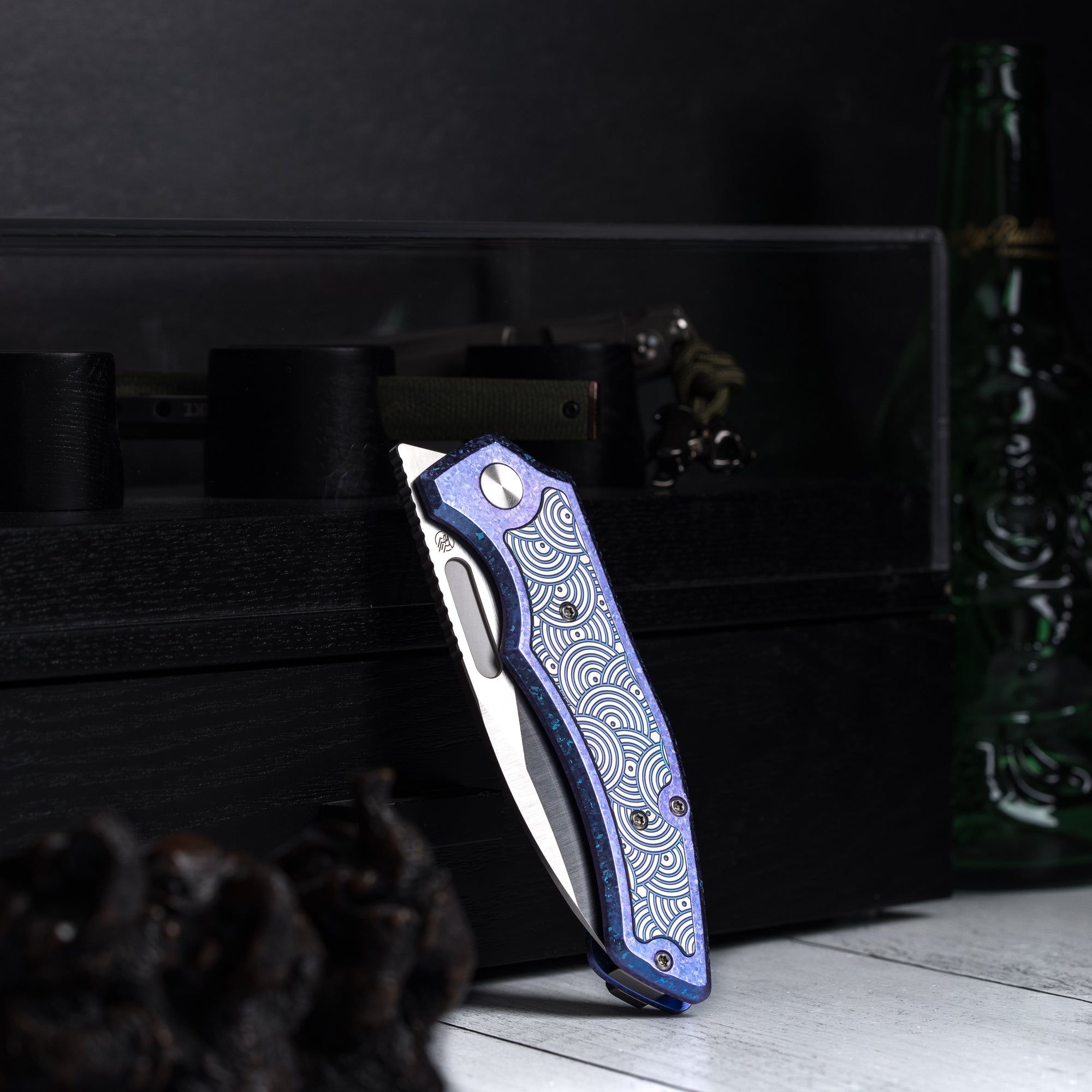 Drop Date (08/12): Griffin Co x URBAN Scout F3.5 Folder - Belt Satin Magnacut & Blurple Crystal Titanium w/ Satin Chaos Seigaiha™