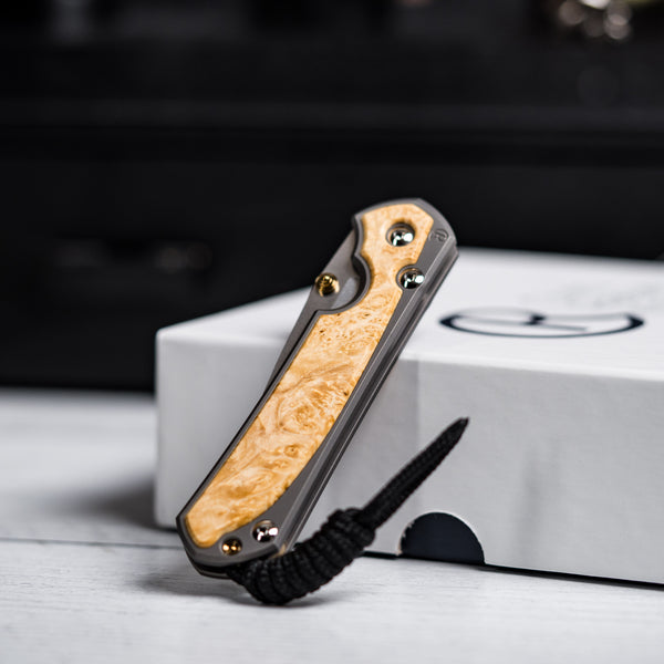 Drop Date (08/19): Chris Reeve Small Sebenza 31 - Drop Point Magnacut & Glass Blasted Titanium w/ Box Elder