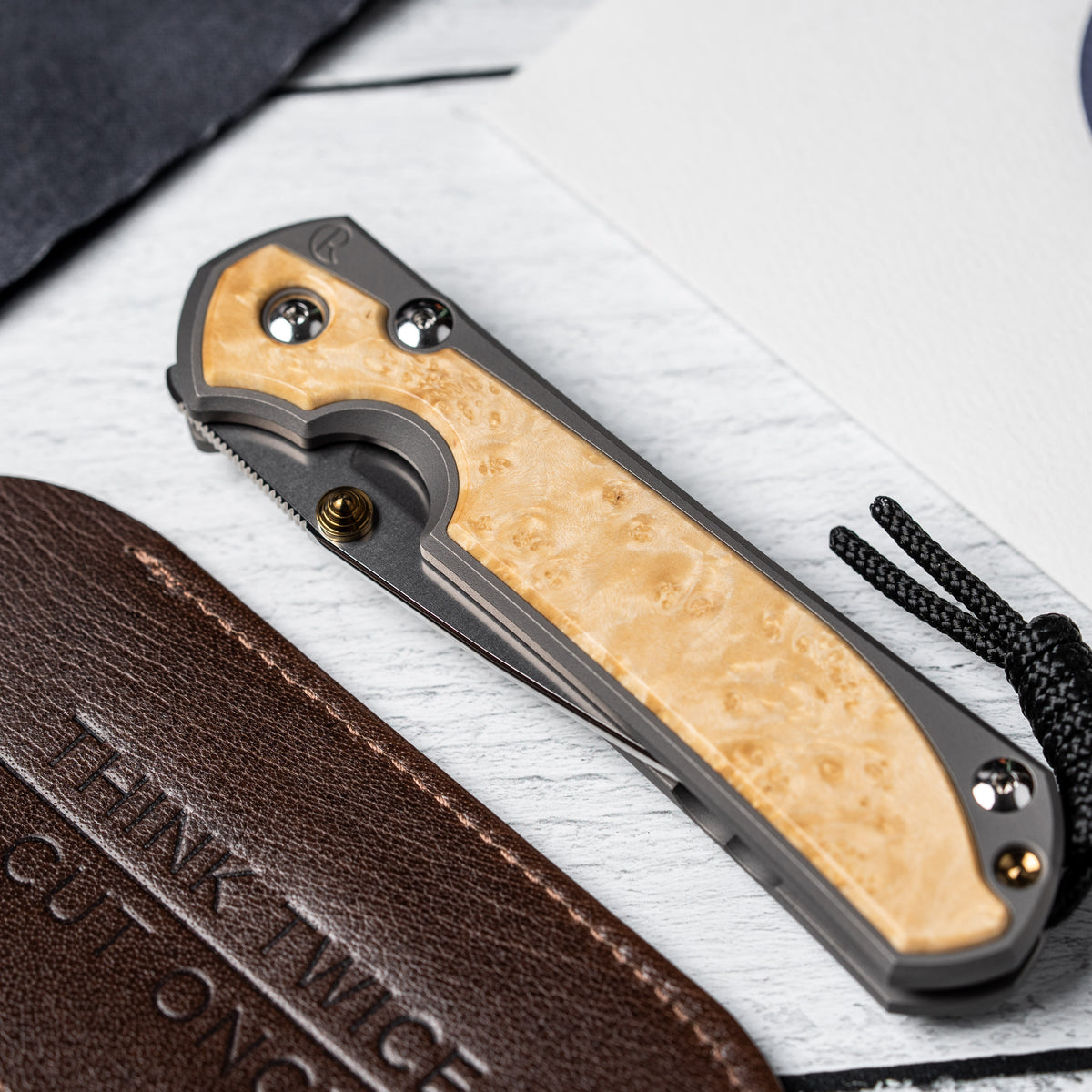 Drop Date (10/07): Chris Reeve Large Sebenza 31 - Drop Point Magnacut & Glass Blasted Titanium w/ Box Elder Inlay