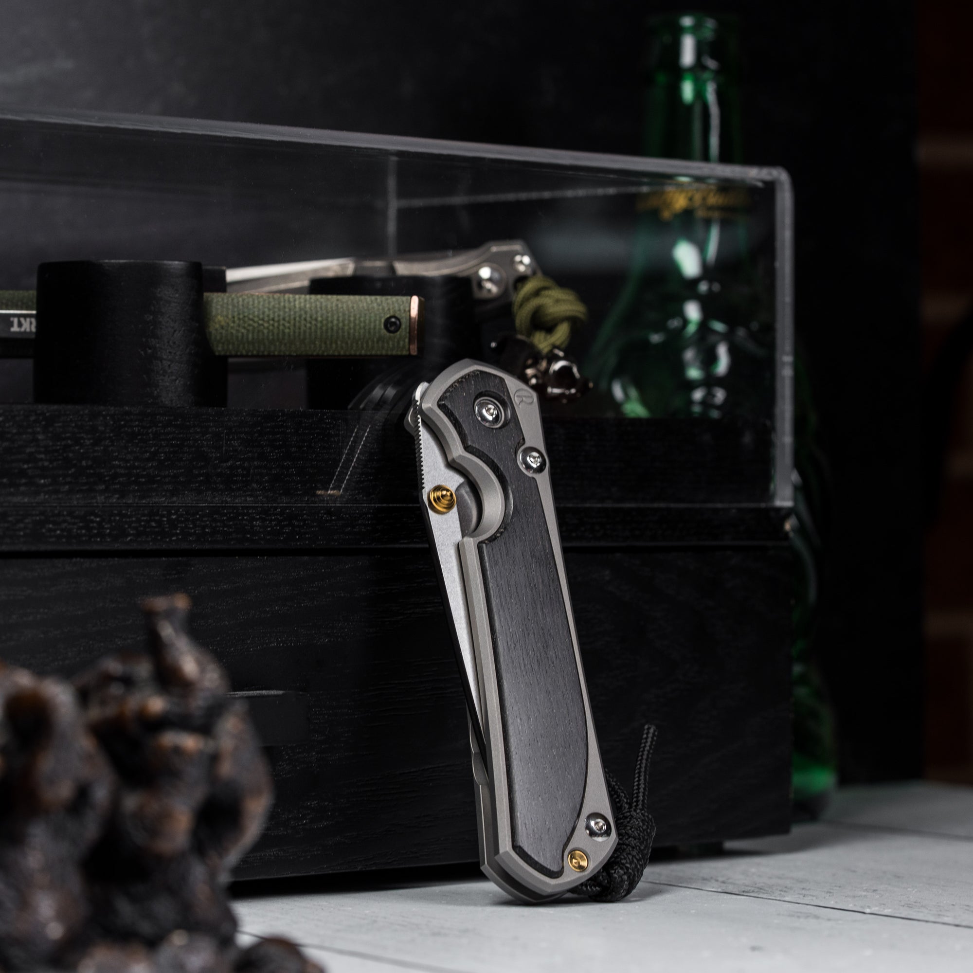 Drop Date (08/12): Chris Reeve Large Sebenza 31 - Tanto Magnacut & Glass Blasted Titanium w/ Bog Oak Inlay