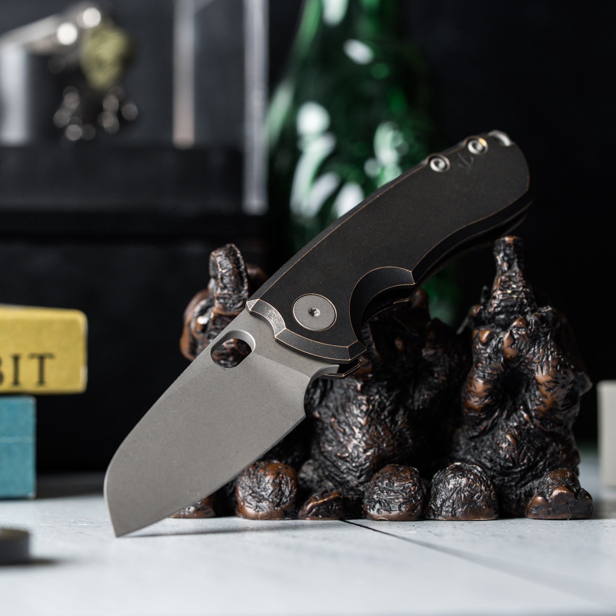 Drop Date (05/13): URBAN Jib - Darkwashed Vanax & Antiqued Bronze Linerlock w/ Titanium Backspacer