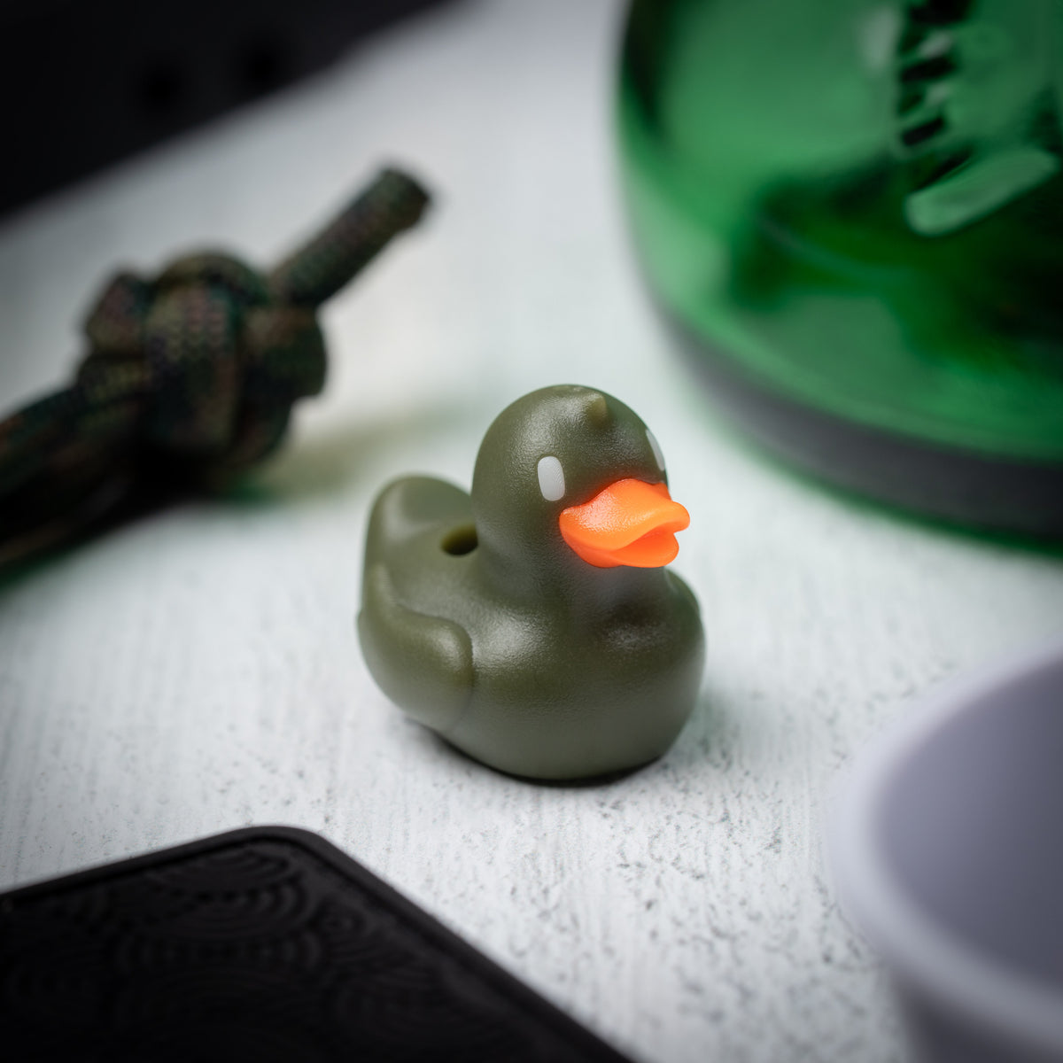 Drop Date (10/28): Lucky Duck Lanyard Bead - Army Green
