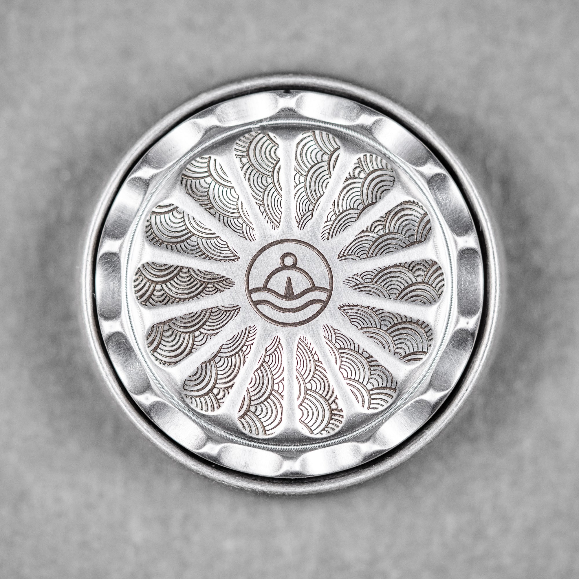 Umburry x URBAN Mid-Size Spoked Haptic Coin - Stainless Steel & Ti Seigaiha