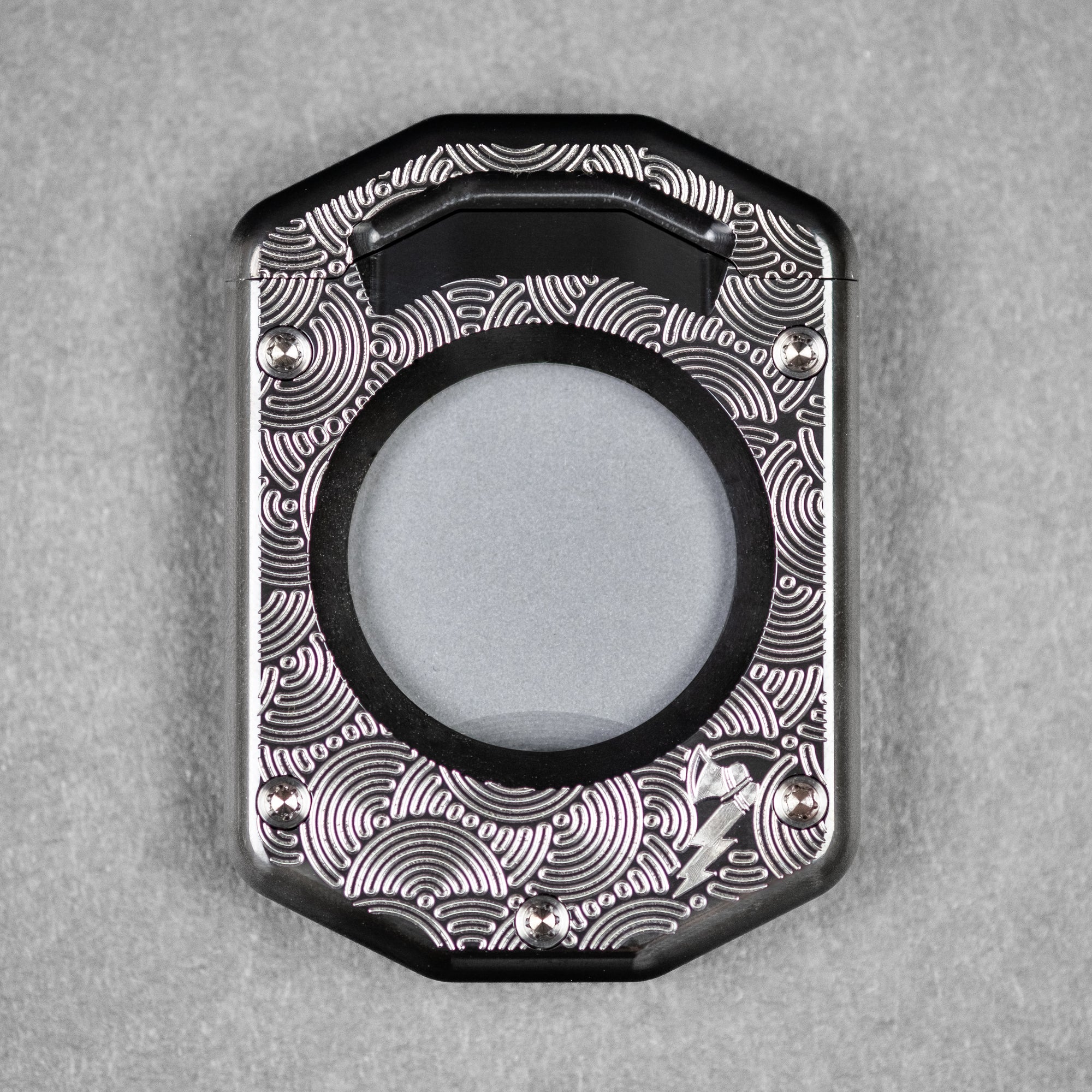 Griffworx x Urban EDC Scarab Cigar Cutter - Zirconium Chaos Seigaiha