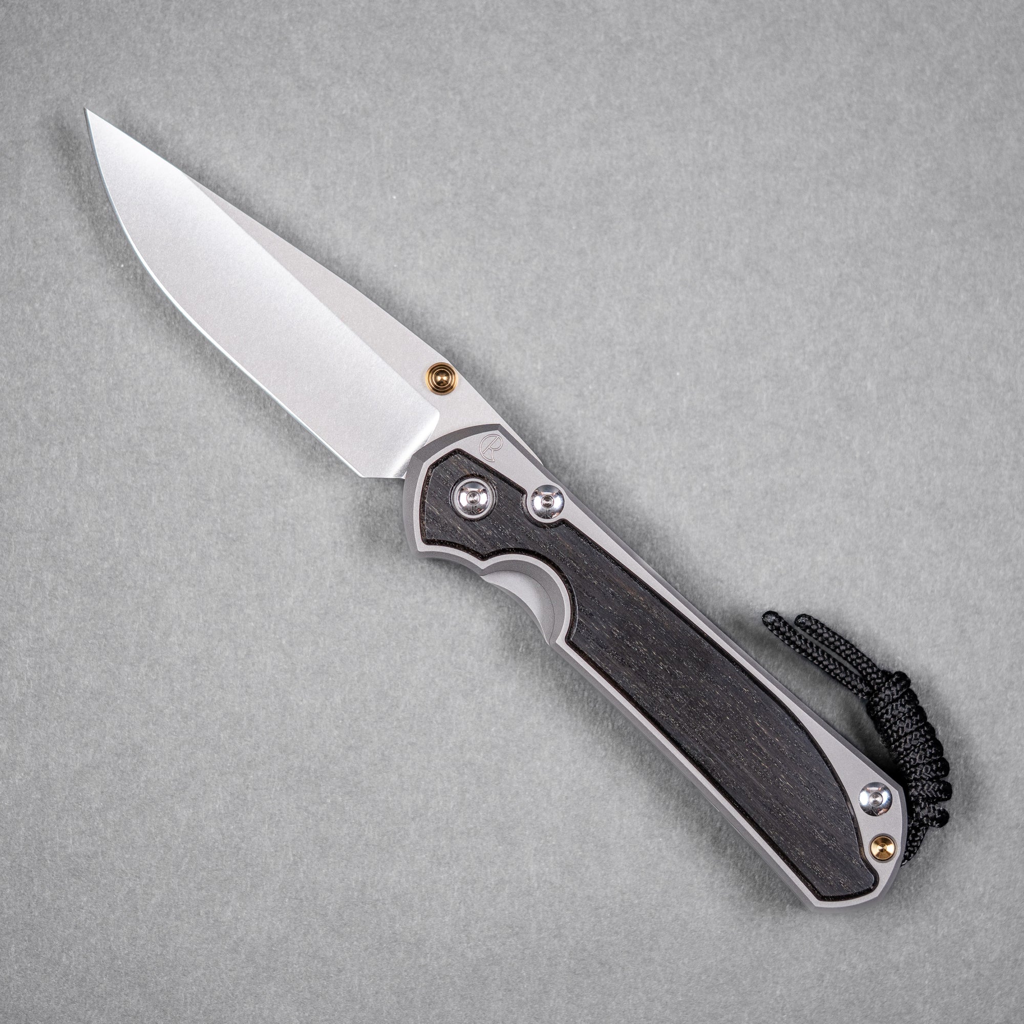 Chris Reeve Large Sebenza 31 - Drop Point Magnacut & Glass Blasted Titanium w/ Bog Oak Inlay