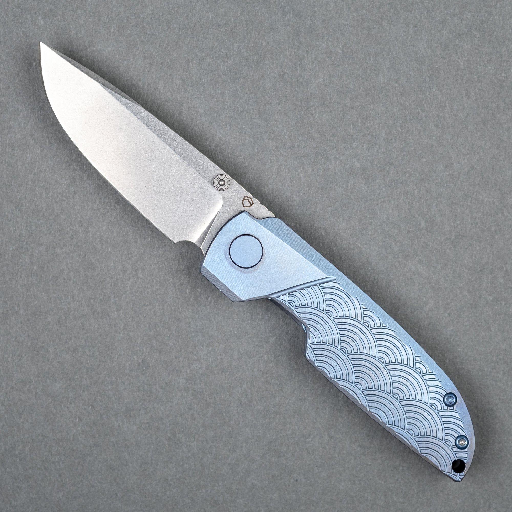 Matsey Basilisk Blue Seigaiha Engraved - Titanium (Limited)