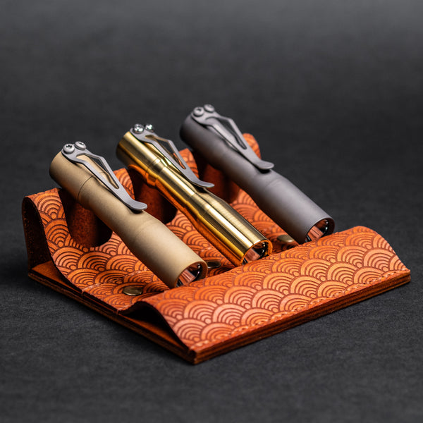 EL Mercantile Leather Torch Valet - Seigaiha Tan (Custom)