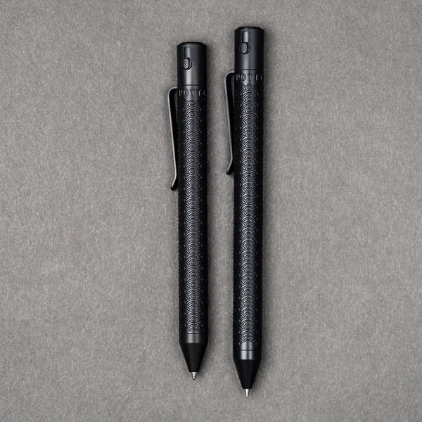 Nottingham Tactical TiButton Single Lock Pen - Full-Black Ti Cerakote Seigaiha (Exclusive)