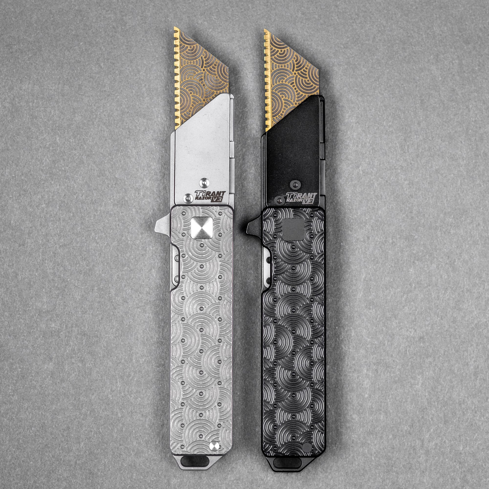 Exceed Designs x Urban EDC TiRant Razor V3 - Chaos Seigaiha