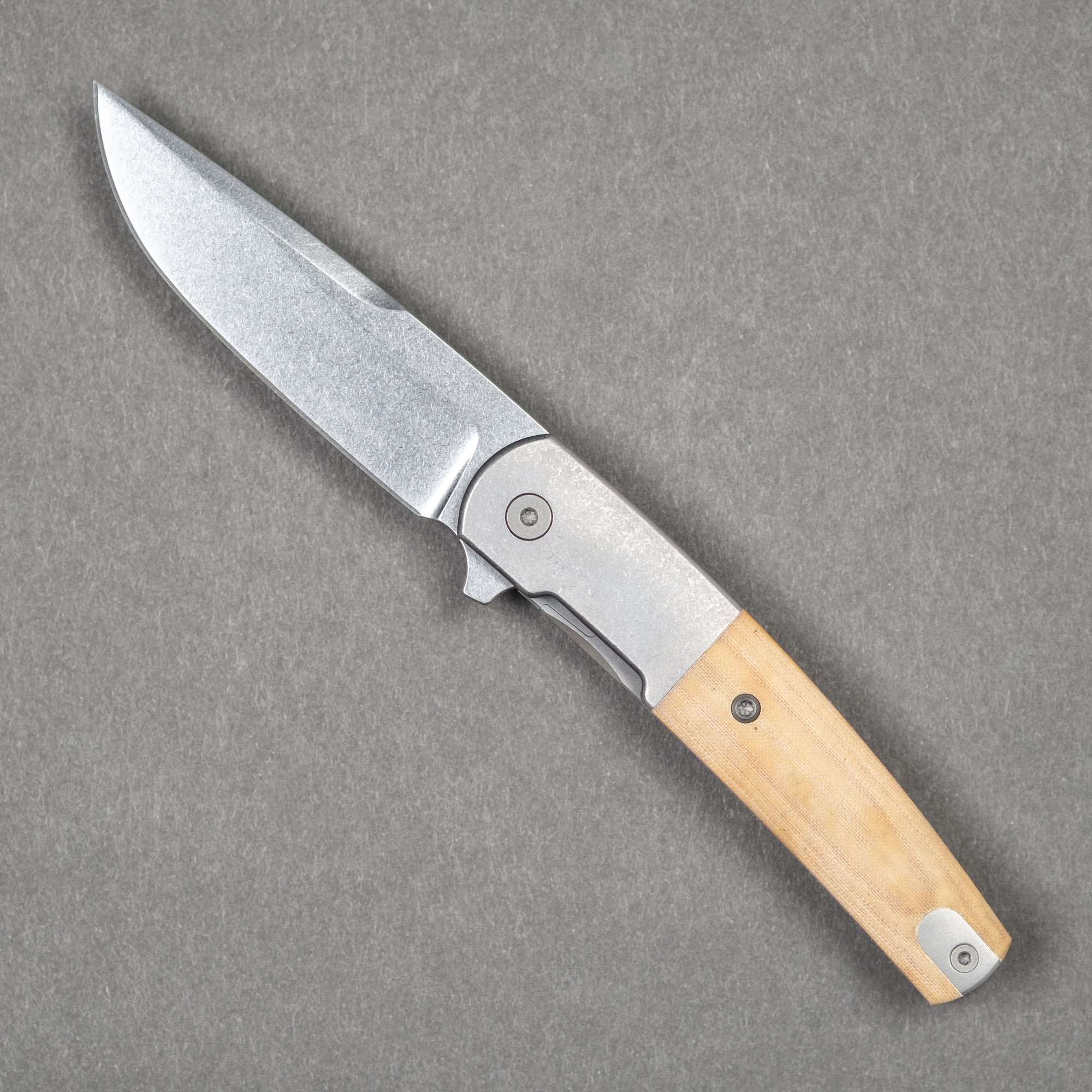 Pre-Order: Urban EDC Finback - Natural Linen Micarta w/ Stonewashed Magnacut