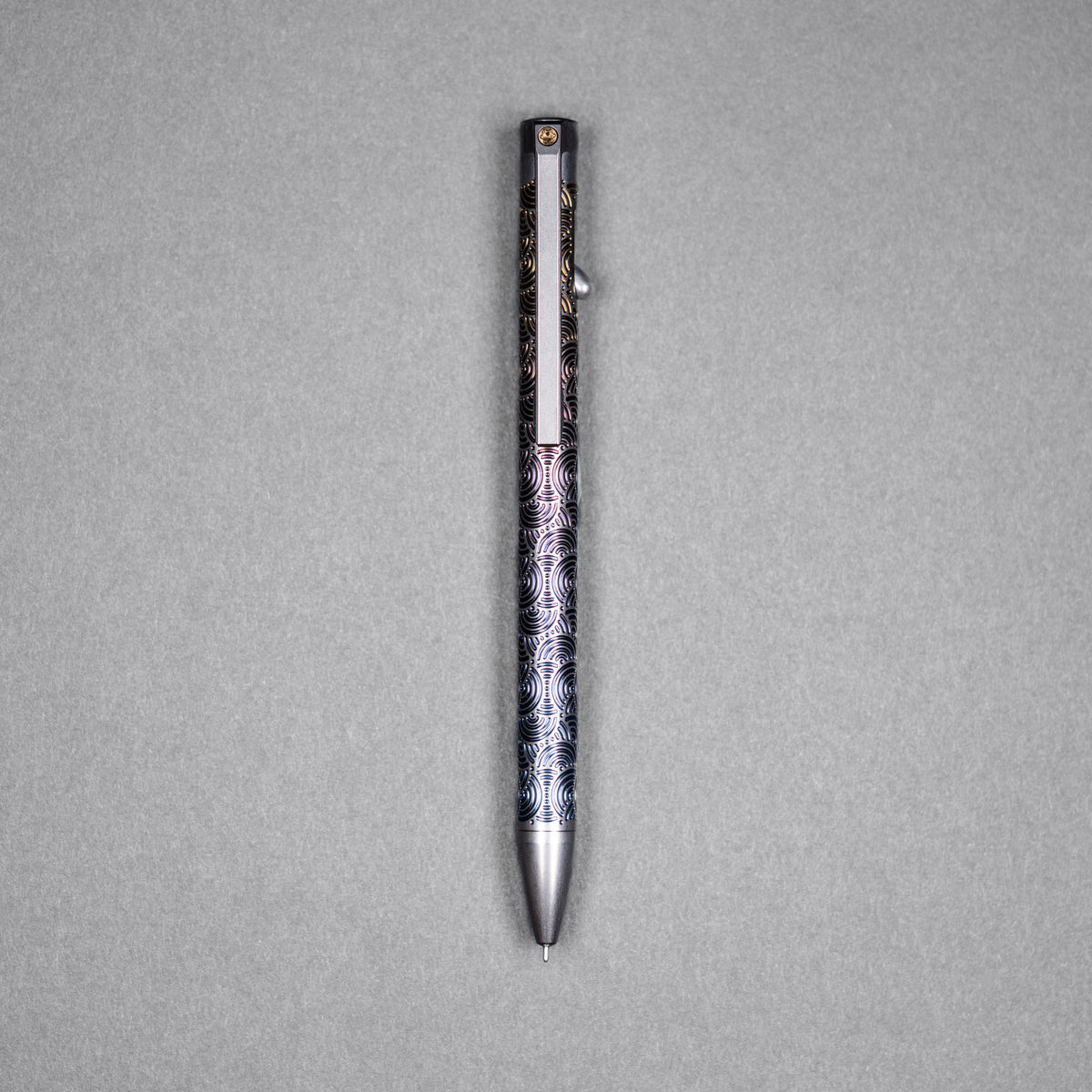 Drop Date (10/21): Magnus x URBAN Titanium ClickShift™ Pen - Matte Titanium w/ Rainbow Ti Chaos Seigaiha™
