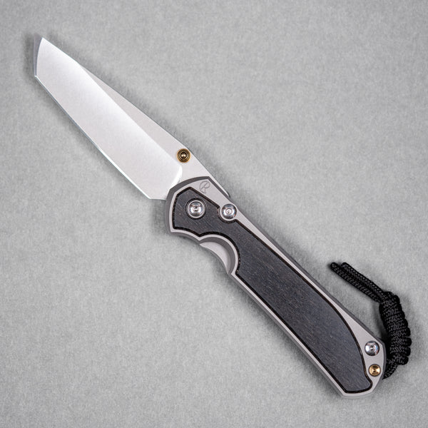 Drop Date (08/12): Chris Reeve Large Sebenza 31 - Tanto Magnacut & Glass Blasted Titanium w/ Bog Oak Inlay