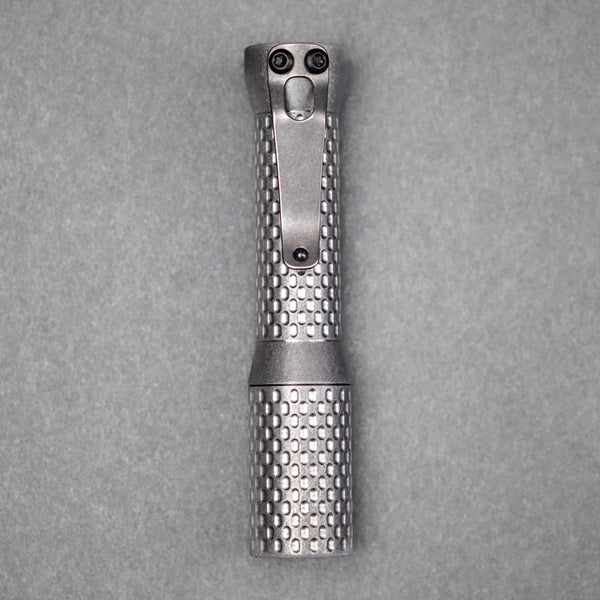 Dawson Machine Craft Divot Slim Flashlight - Stonewashed Titanium (Custom)