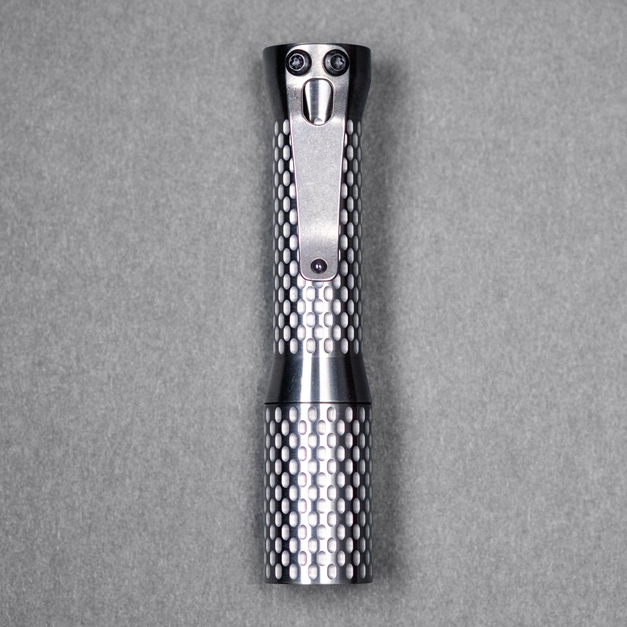 Dawson Machine Craft Divot Slim Flashlight - Gray Etch Titanium (Custom)