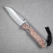 Chris Reeve Small Sebenza 31 - Insingo Magnacut & Glass Blasted Titanium w/ Natural Canvas Micarta Inlay