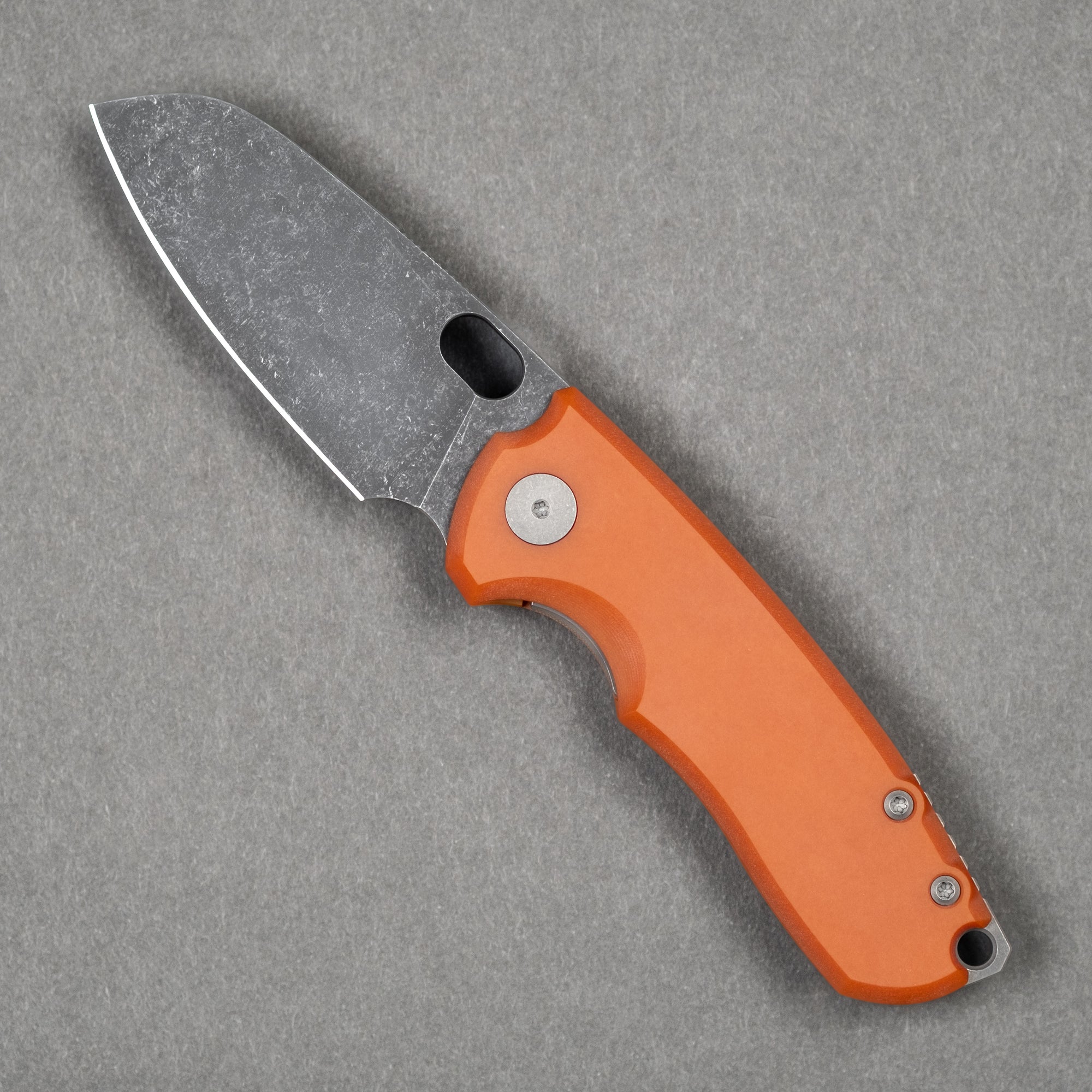 Urban EDC x Unbox Therapy F5.5 - Orange Paper Micarta w/ Acid-Etched M390