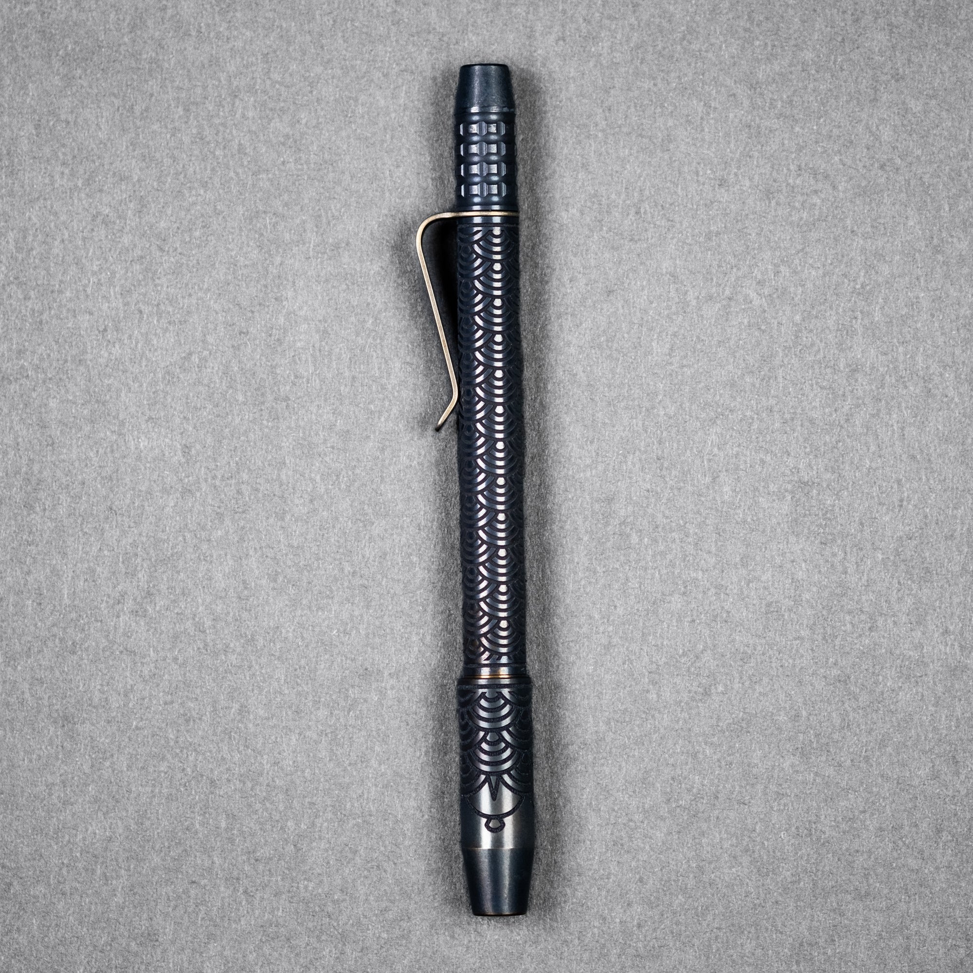 Ti2 Design x Urban EDC TechLiner Shorty Grid Pen - TRD Ti Seigaiha (Yamato Exclusive)