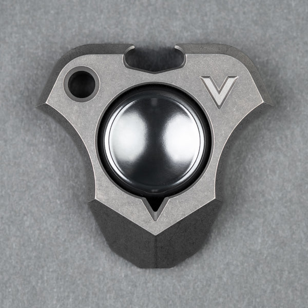 EDC-V Megalodon Bottle Opener - Aged Titanium w/ Glass Zirc Button