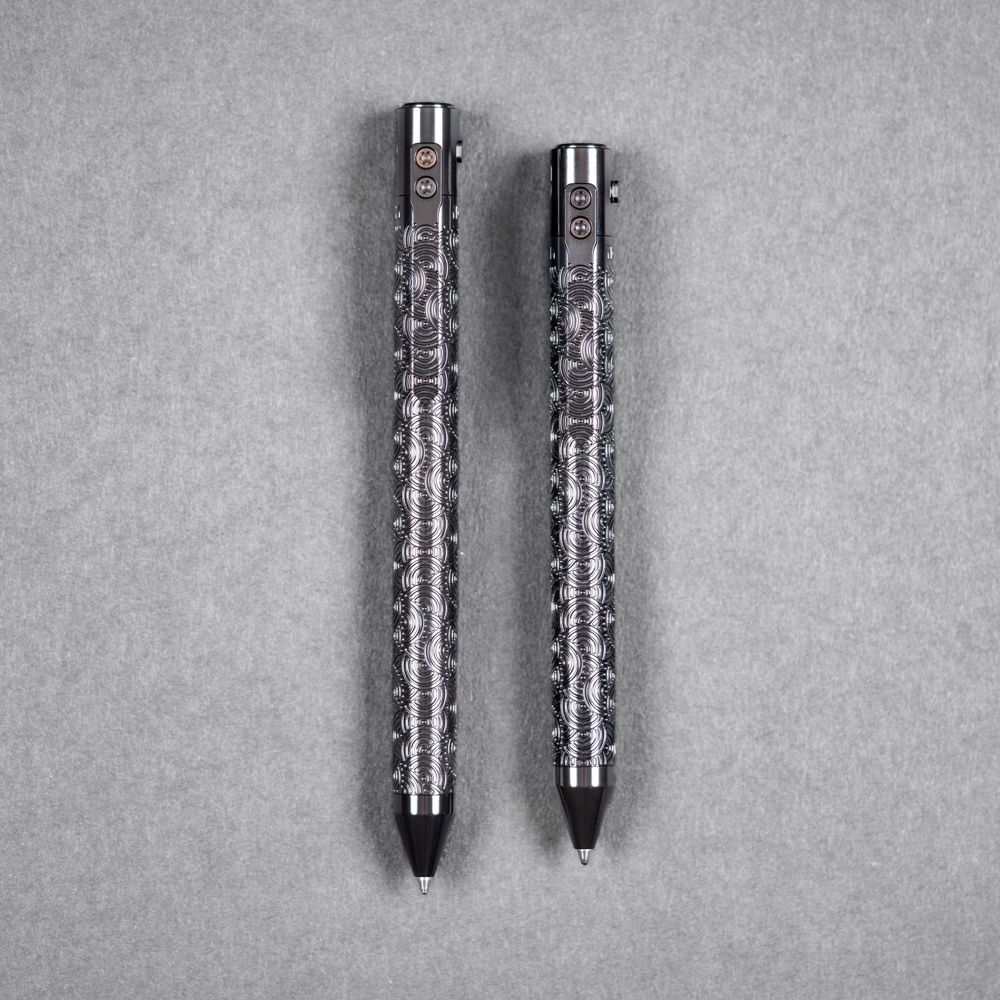 Drop Date (08/05): Nottingham Tactical x URBAN TiButton Single Lock Pen - Polished Zirconium w/ Chaos Seigaiha™