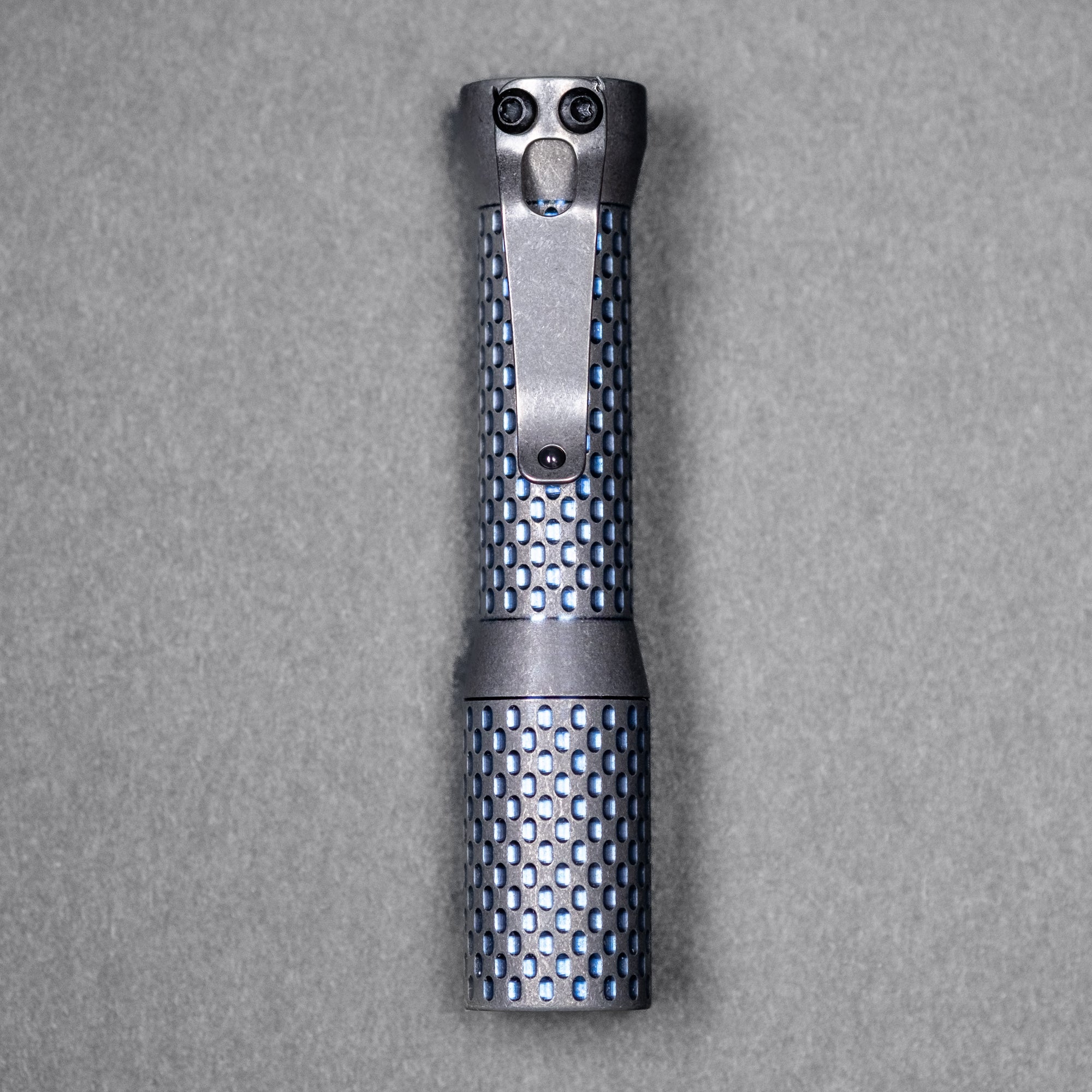 Dawson Machine Craft Divot Slim Flashlight - Dark Blue Titanium (Custom)