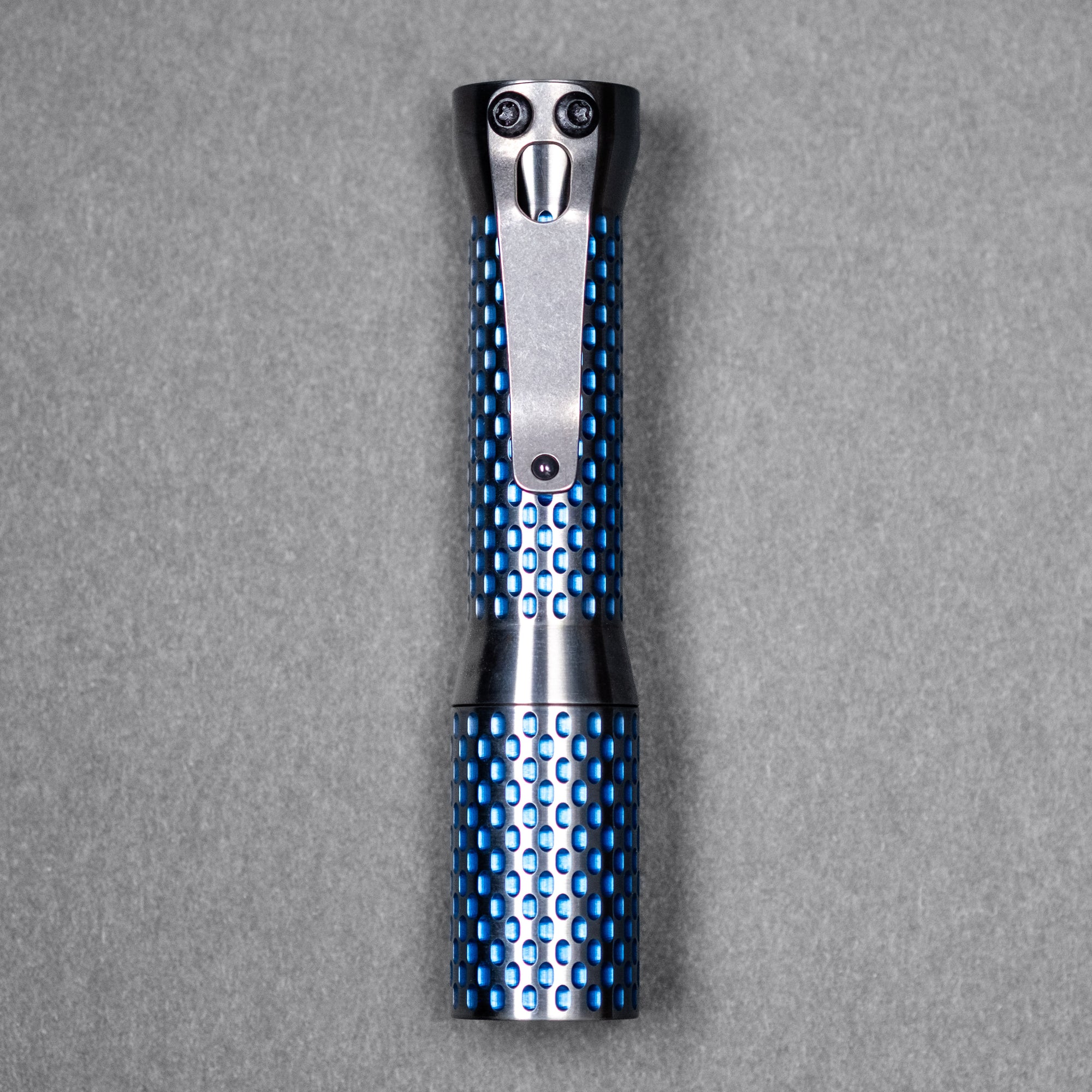 Dawson Machine Craft Divot Slim Flashlight - Blue Titanium (Custom)