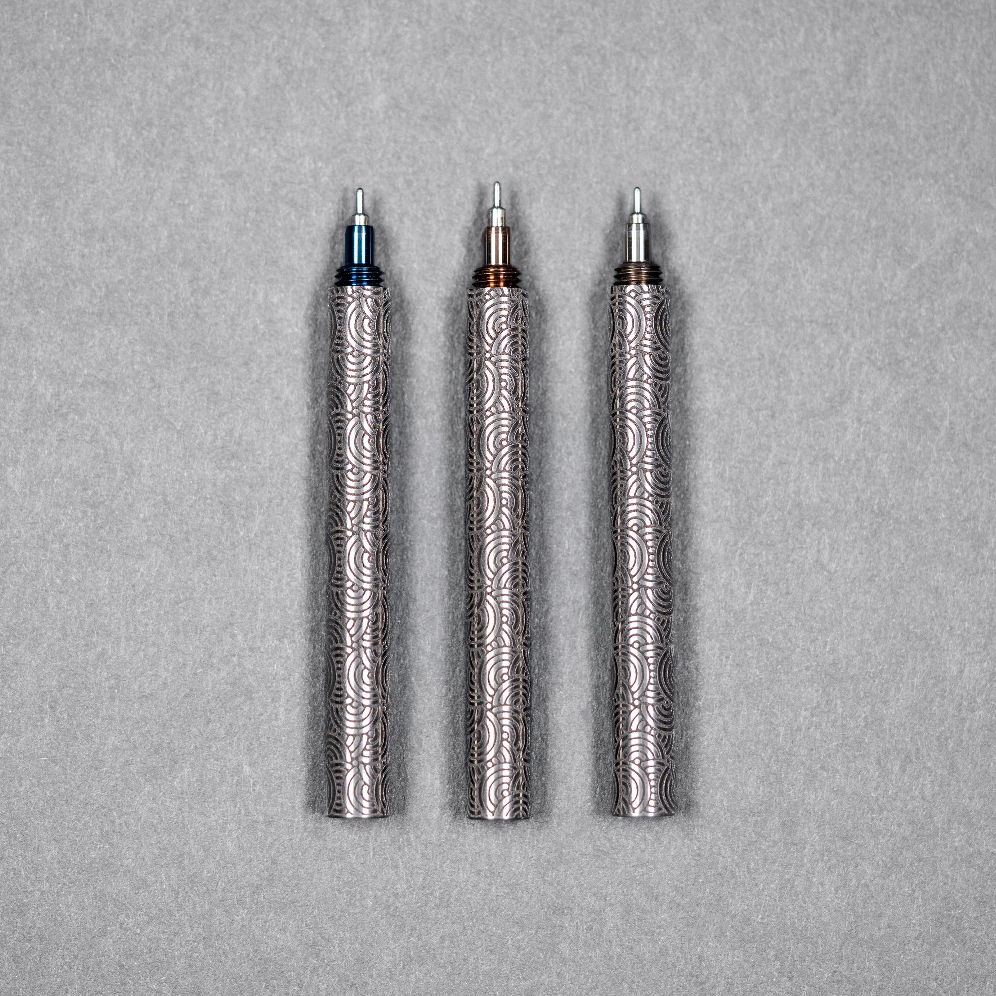 Drop Date (07/08): Blank Forces x URBAN CHROMA EDC Ink Keychain Pen - Titanium w/ Chaos Seigaiha™