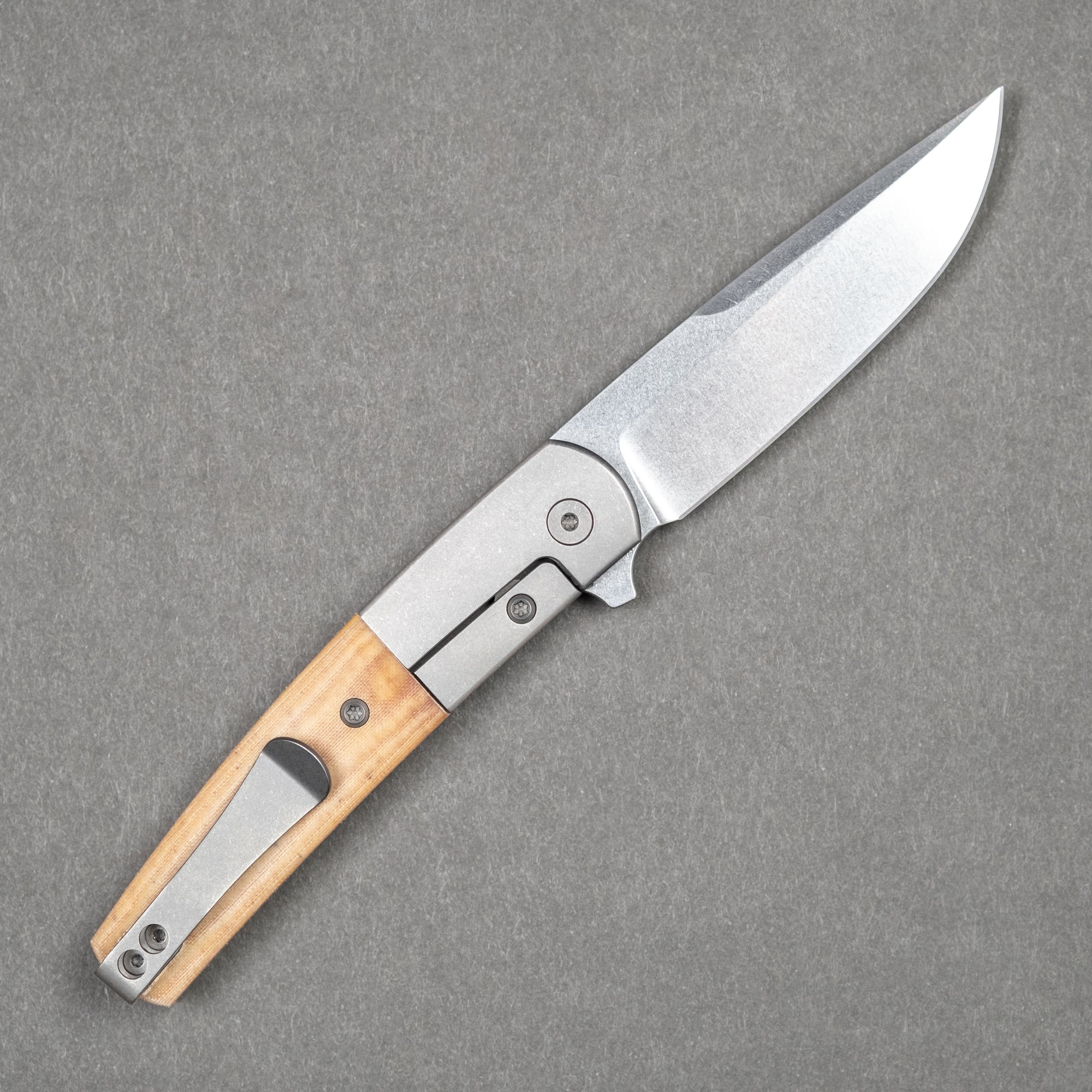 Pre-Order: Urban EDC Finback - Natural Linen Micarta w/ Stonewashed Magnacut