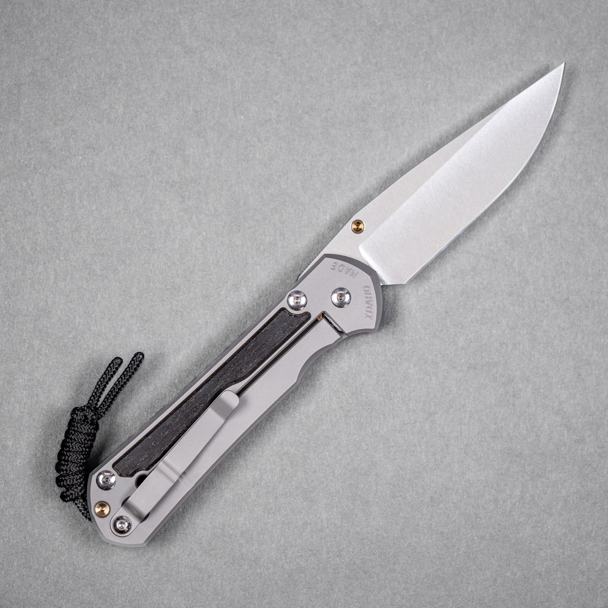 Chris Reeve Large Sebenza 31 - Drop Point Magnacut & Glass Blasted Titanium w/ Bog Oak Inlay