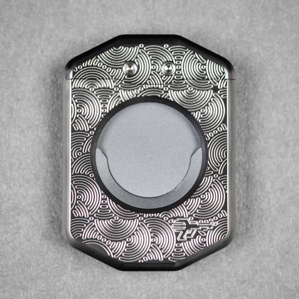 Griffworx x Urban EDC Scarab Cigar Cutter - Zirconium Chaos Seigaiha