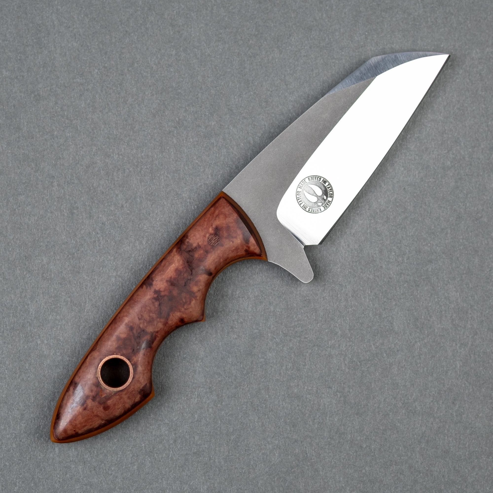 Taylor Made Limekiln Fixed Blade - Vintage Bakelite w/ Vintage Butterscotch Paper Liner (Custom)