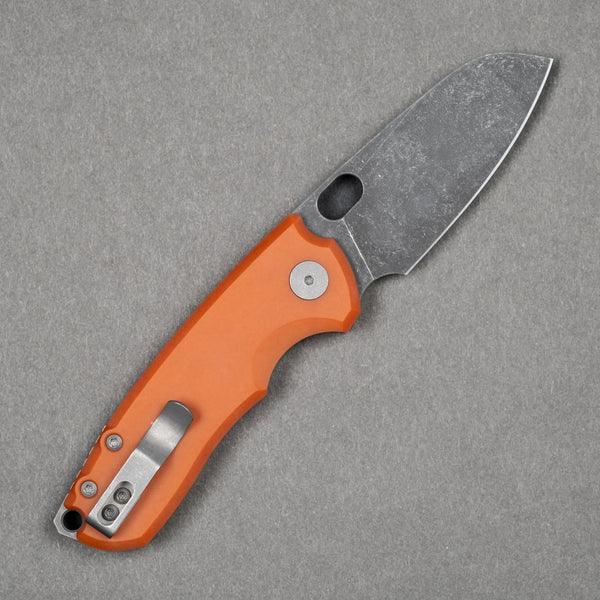 Urban EDC x Unbox Therapy F5.5 - Orange Paper Micarta w/ Acid-Etched M390