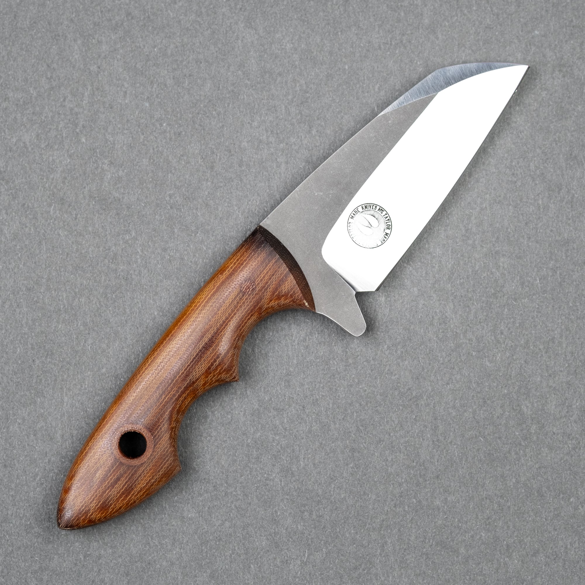 Taylor Made Limekiln Fixed Blade - Vintage Crosscut Pulley Micarta (Custom)